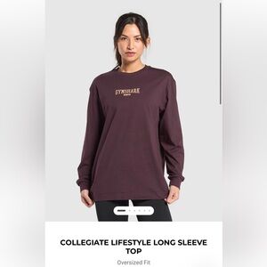 Olive green collegiate lifestyle long sleeve top